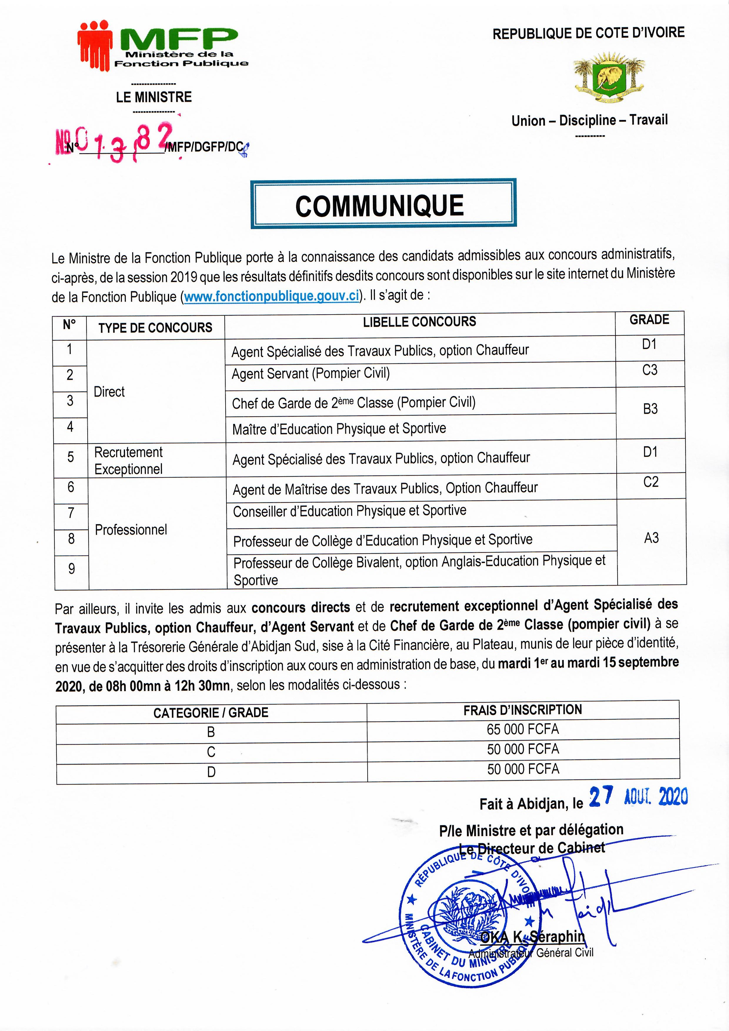 Calendrier Concours Administratif Fonction Publique 2022